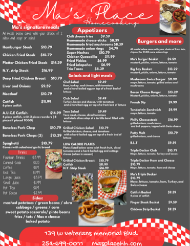 Ma's Place Menu - Image 3